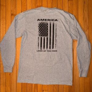 NWOT Men’s XLT  Joes USA Thin Blue Line Long Sleeved Gray Long Sleeved Shirt